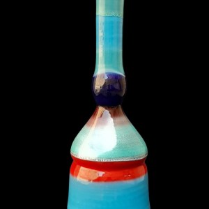 Grand vase en céramique émaillée, Italie, années 1960, de couleur vive.